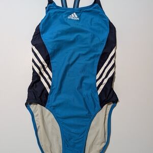 adidas Blue and Black Women's One Piece Swimsuit